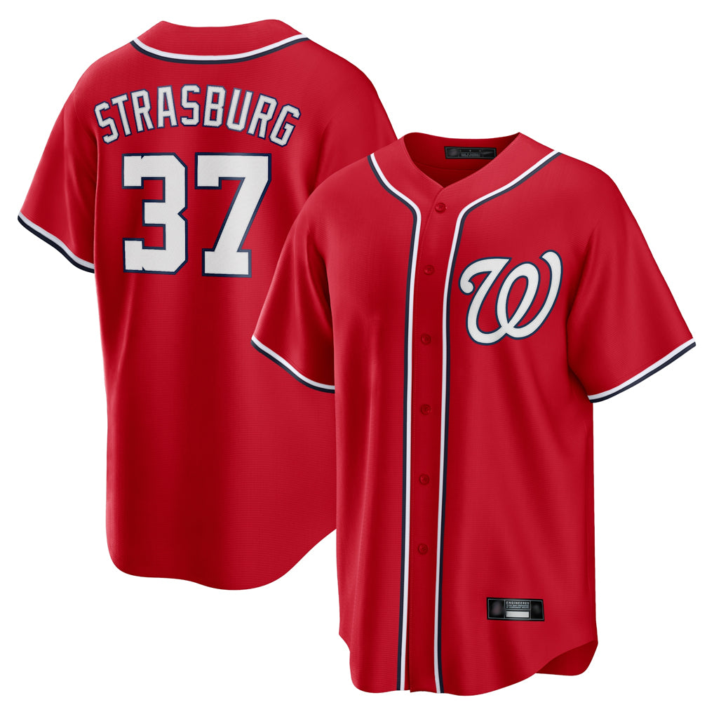W.Nationals #37 Stephen Strasburg Player Red Alternate Replica Player Game Fdoa Stitched Jerseys