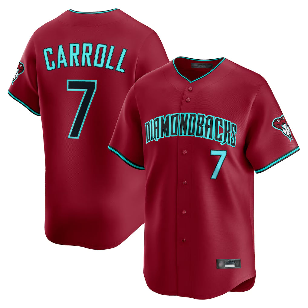 A.Diamondbacks #7 Corbin Carroll Player Red Limited Home Game Gdoa Stitched Jerseys
