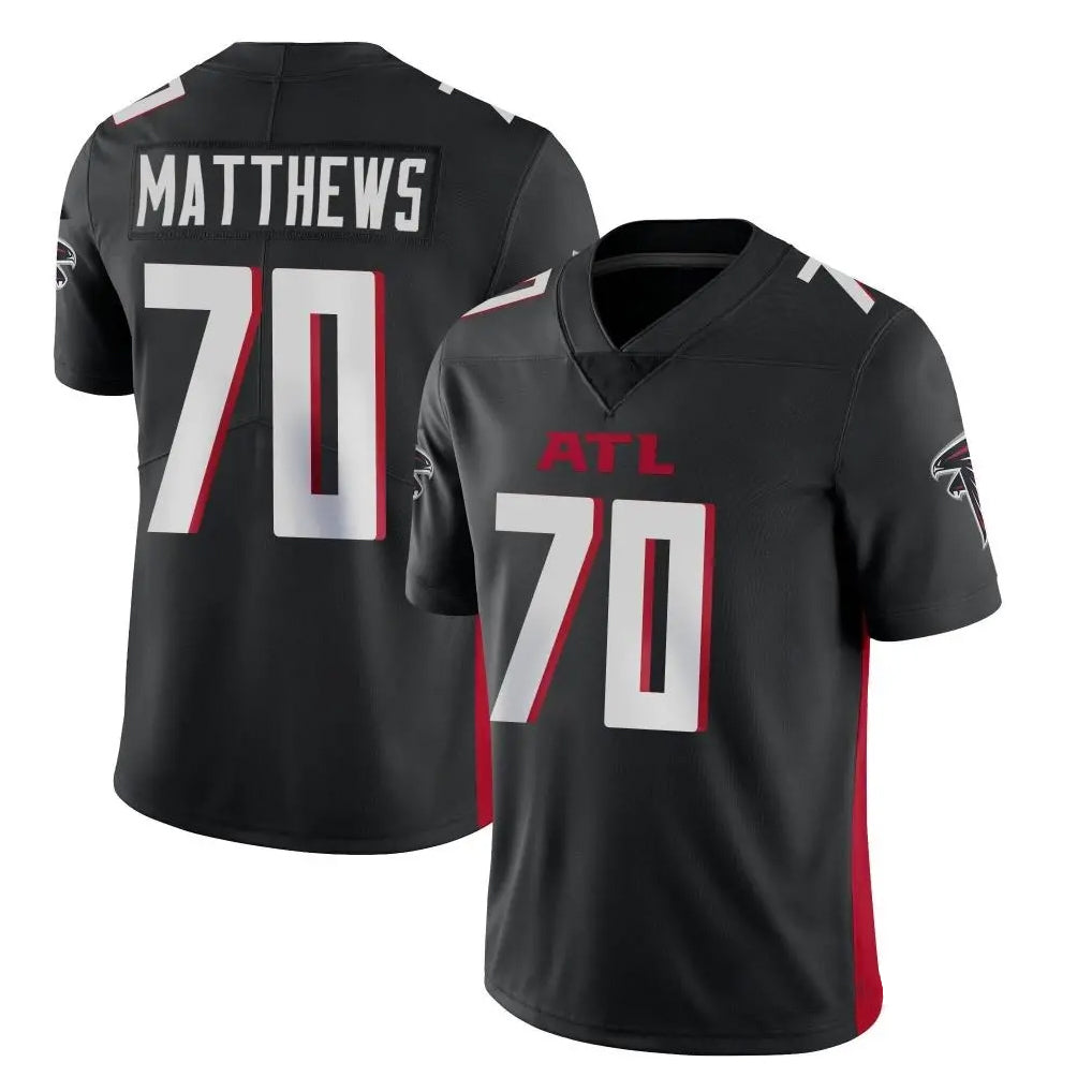 A.Falcons #70 Jake Matthews Player Black Vapor Untouchable Limited Home Game Gdoa Stitched Jerseys