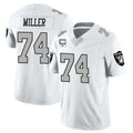 LV.Raiders #74 Kolton Miller Player White Vapor Limited Home Game Gdoa Stitched Jerseys
