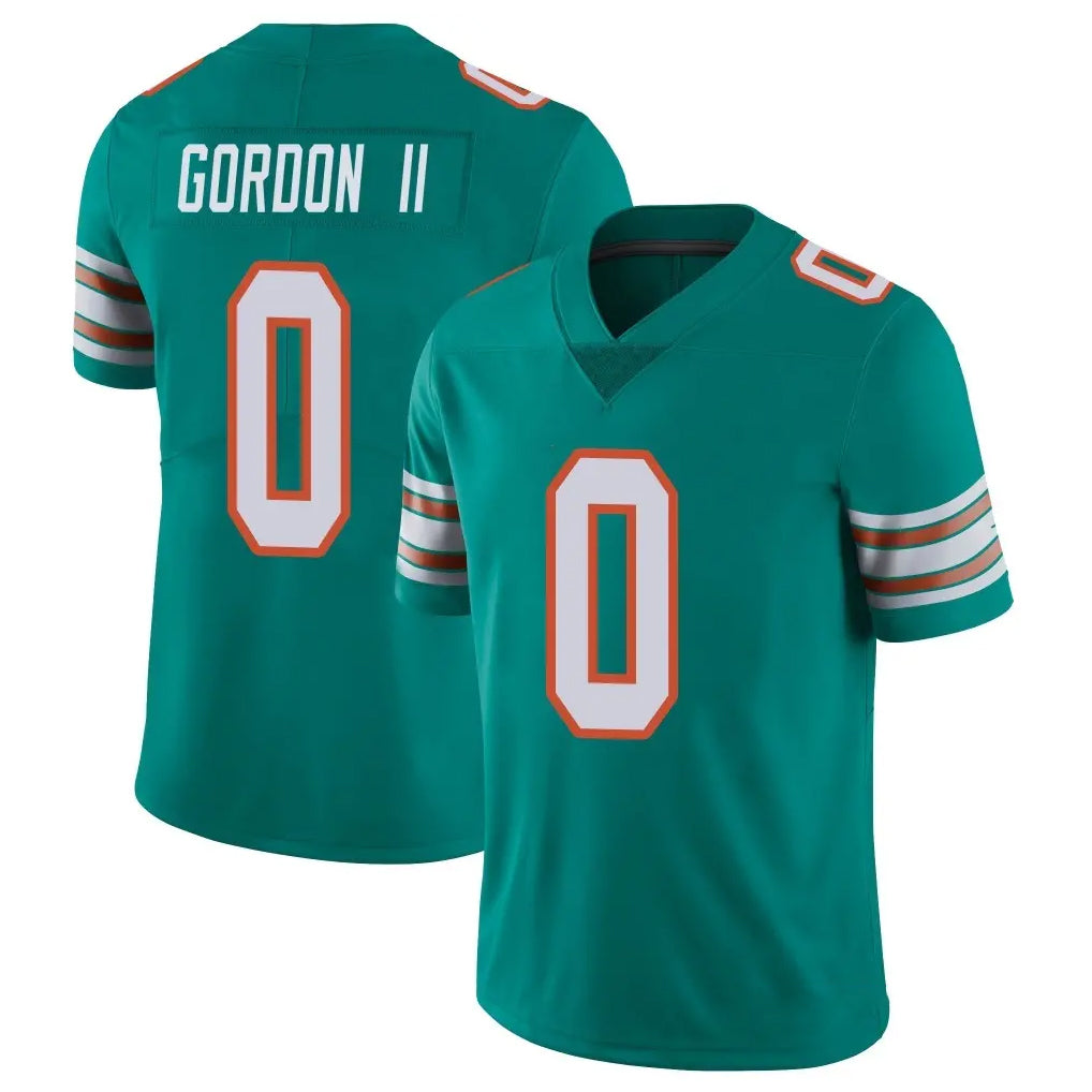M.Dolphins #0 Ollie Gordon II Player Aqua Limited Alternate Vapor Untouchable Home Game Gdoa Stitched Jerseys