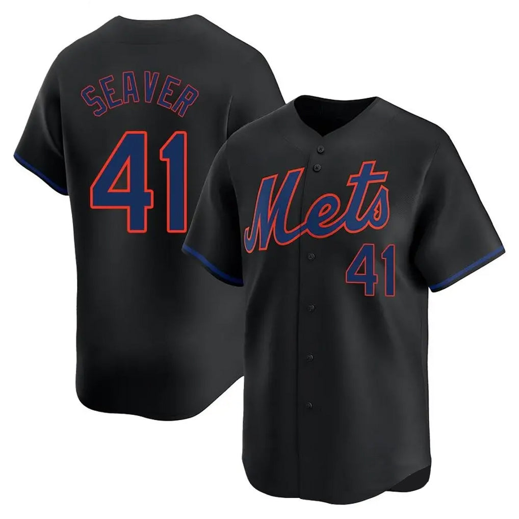 NY.Mets #41 Tom Seaver Player Black Alternate Home Limited Fdoa Stitched Jerseys