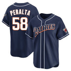 S.Diego Padres #58 Wandy Peralta Player Navy Cooperstown Collection Limited Home Fdoa Stitched Jerseys