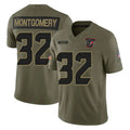 H.Texans #32 David Montgomery Player Olive 2025 Salute To Service Limited Game Gdoa Stitched Jerseys