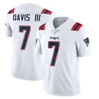NE.Patriots #7 Carlton Davis III Player White Vapor Untouchable Home Game Gdoa Stitched Jerseys