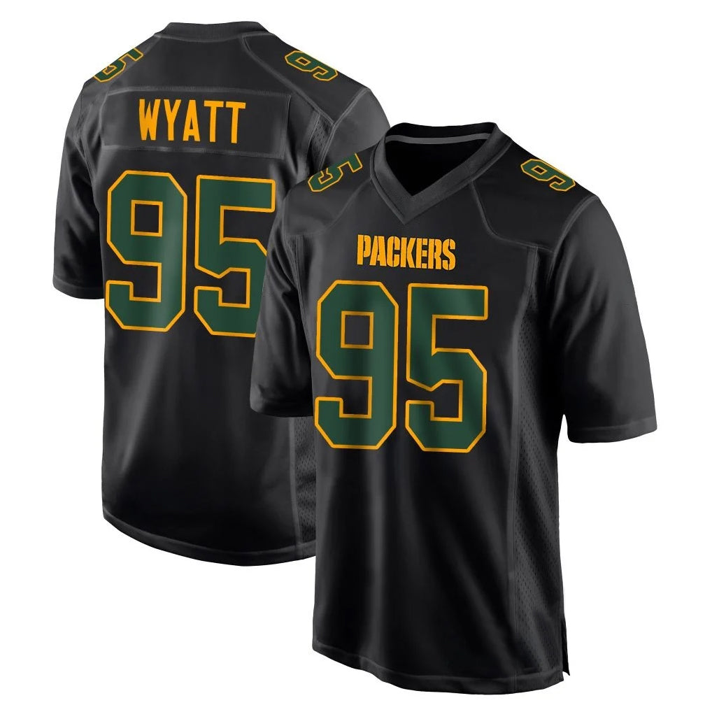 GB.Packers #95 Devonte Wyatt Player Black Fashion Home Game Gdoa Stitched Jerseys