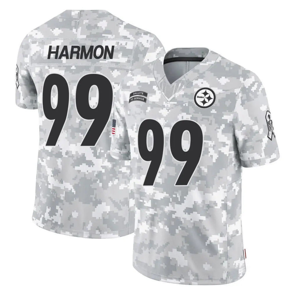 P.Steelers #99 Derrick Harmon Player Arctic Camo Limited Salute To Service Home Game Gdoa Stitched Jerseys