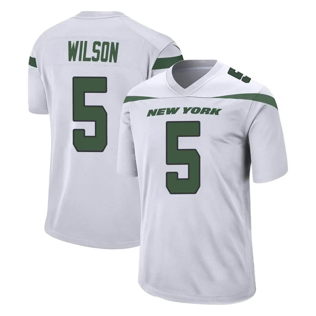 NY.Jets #5 Garrett Wilson Player White Spotlight Home Game Gdoa Stitched Jerseys