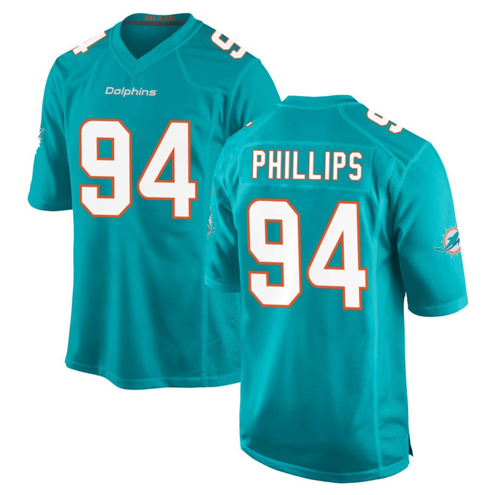 M.Dolphins #94 Jordan Phillips Player Aqua Home Game Gdoa Stitched Jerseys