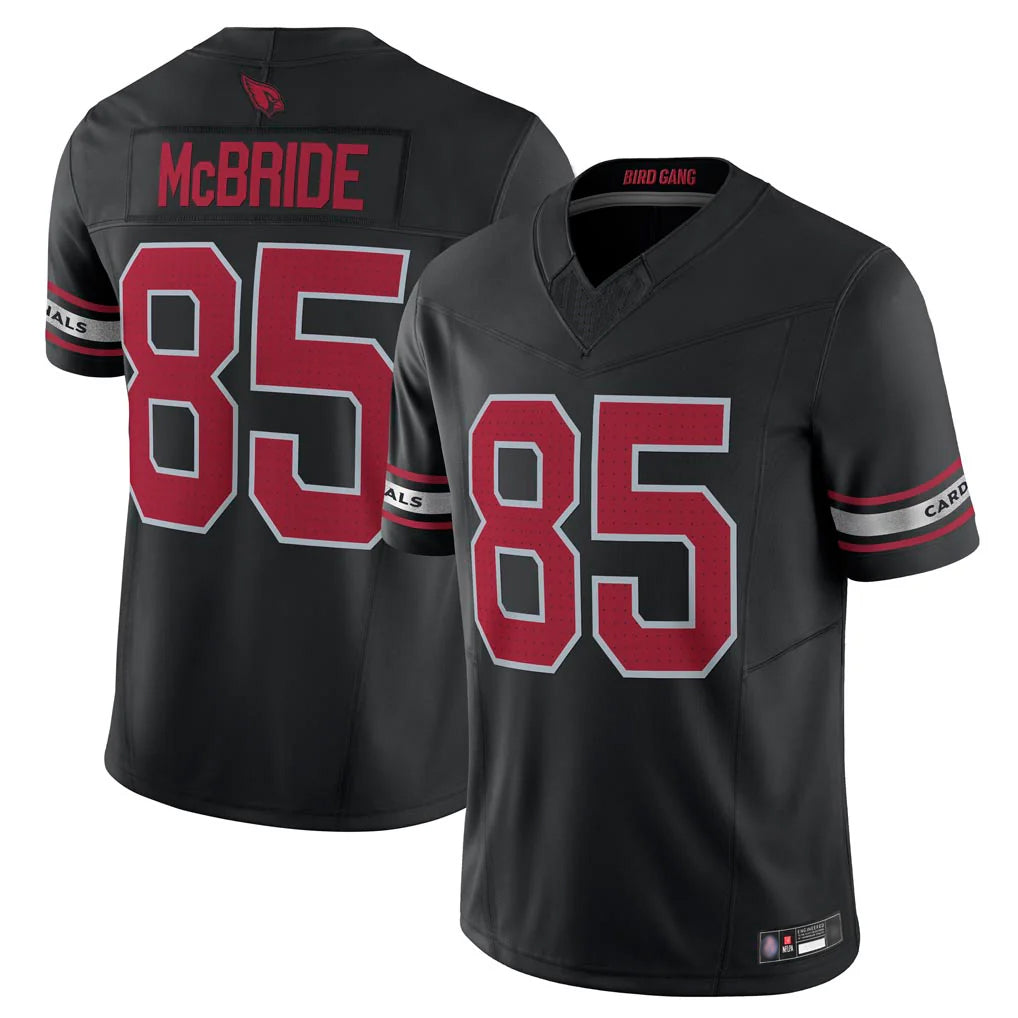 A.Cardinals #85 Trey McBride Player Black Vapor F.U.S.E. Limited Home Game Gdoa Stitched Jerseys