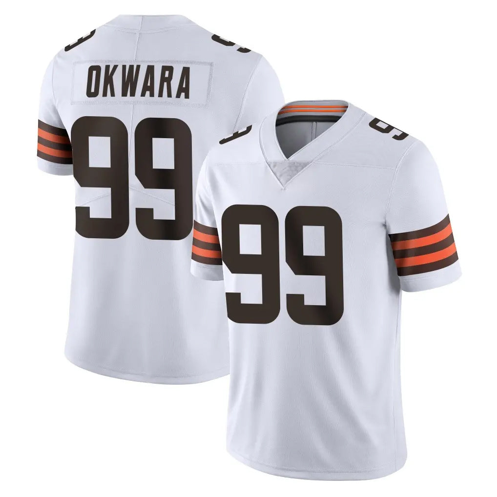 C.Browns #99 Julian Okwara Player White Vapor Untouchable Limited Home Game Gdoa Stitched Jerseys
