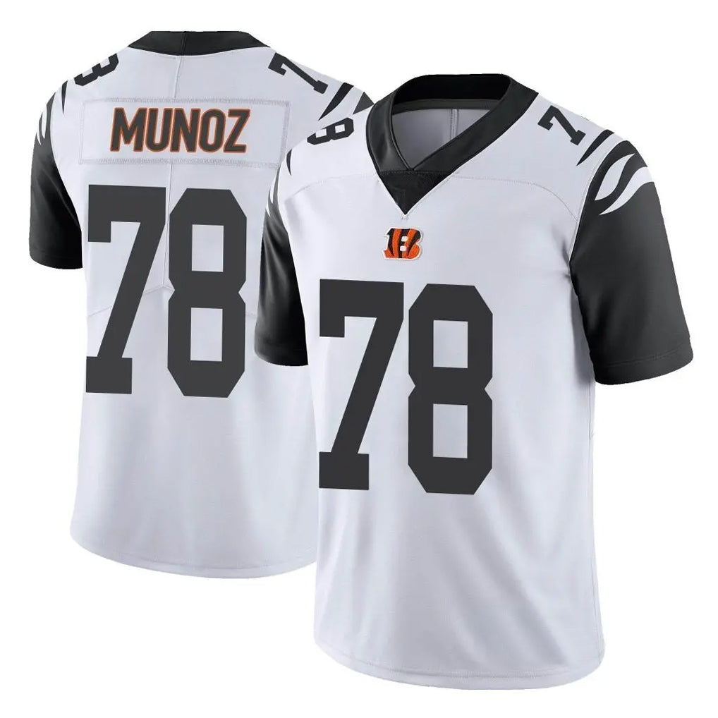 C.Bengals #78 Anthony Munoz Player White Color Rush Vapor Untouchable Limted Home Game Gdoa Stitched Jerseys