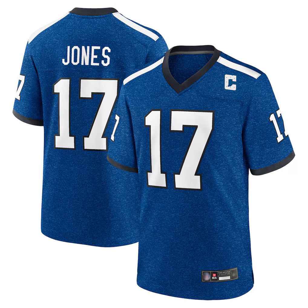 IN.Colts #17 Daniel Jones Player Royal Alternate Indiana Nights Home Game Gdoa Stitched Jerseys