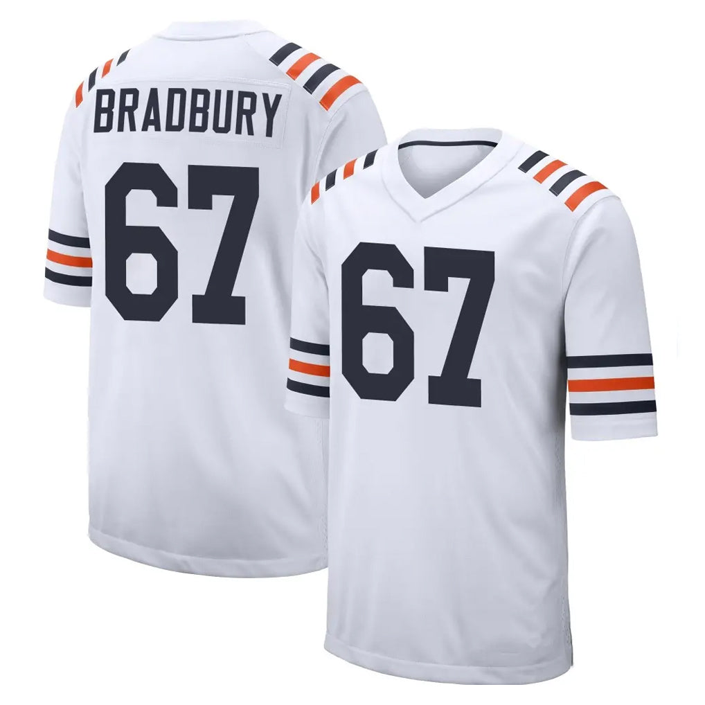 C.Bears #67 Garrett Bradbury Player White Classic Home Game Gdoa Stitched Jerseys
