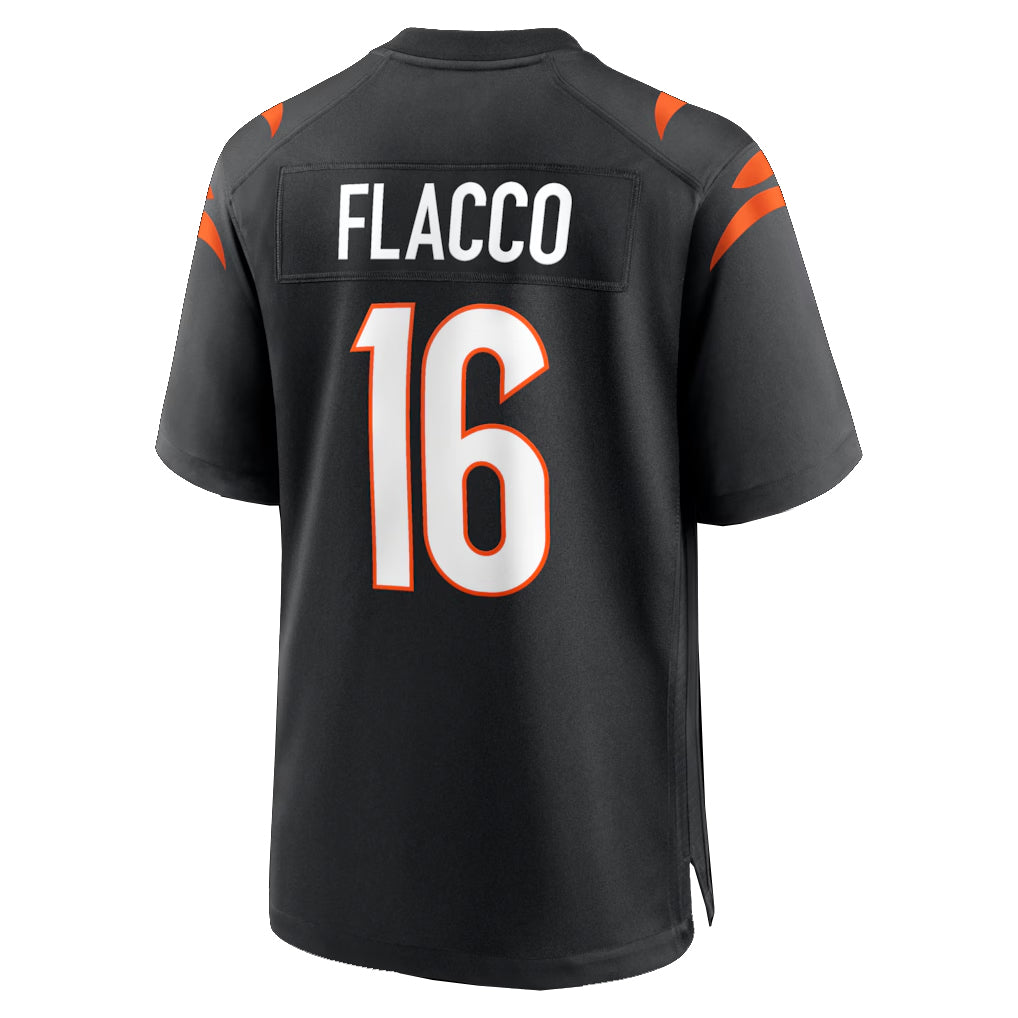 C.Bengals #16 Joe Flacco Player Black Home Game Gdoa Stitched Jerseys