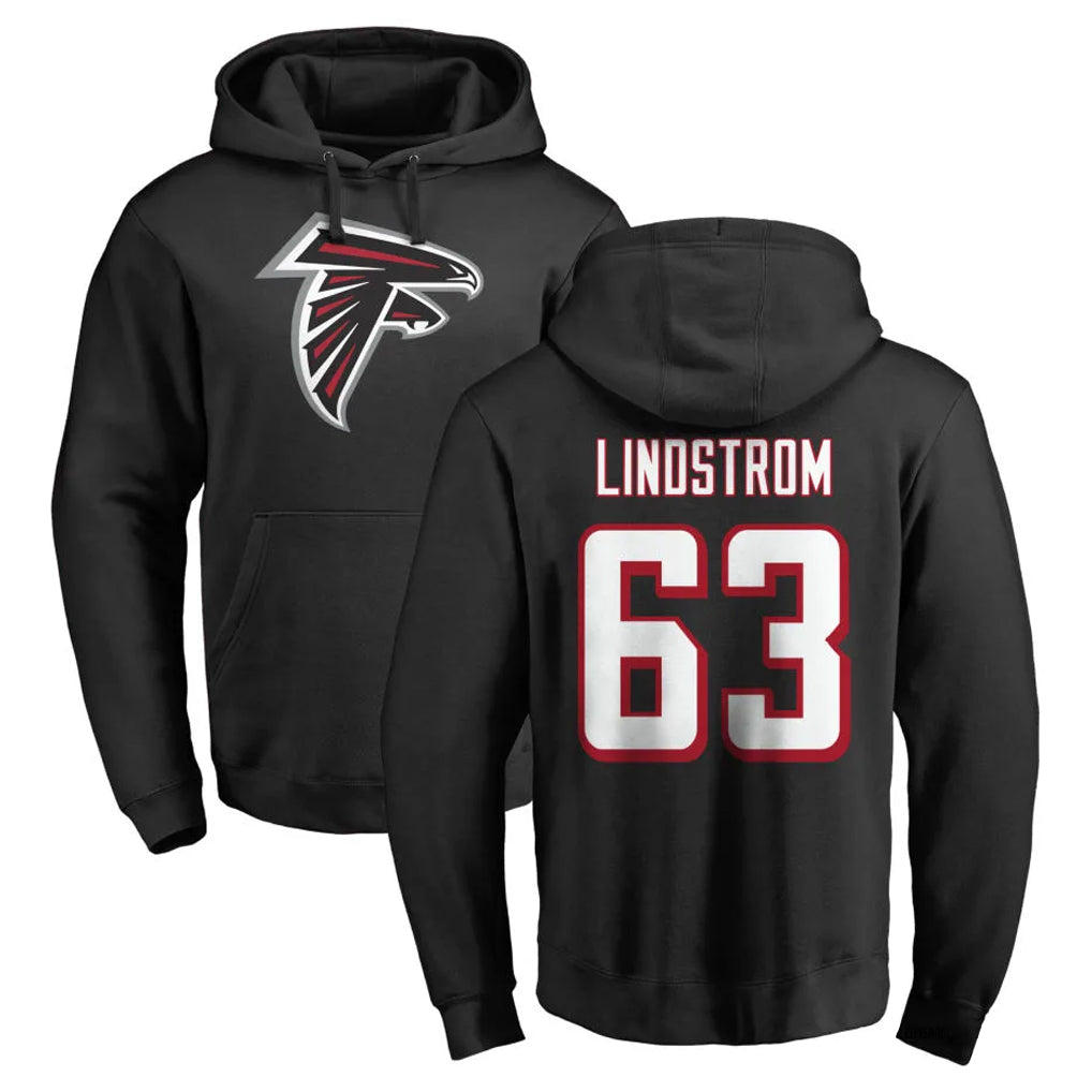 A.Falcons #63 Chris Lindstrom Player Black Salute to Service Hoodies Gdoa Stitched Jerseys