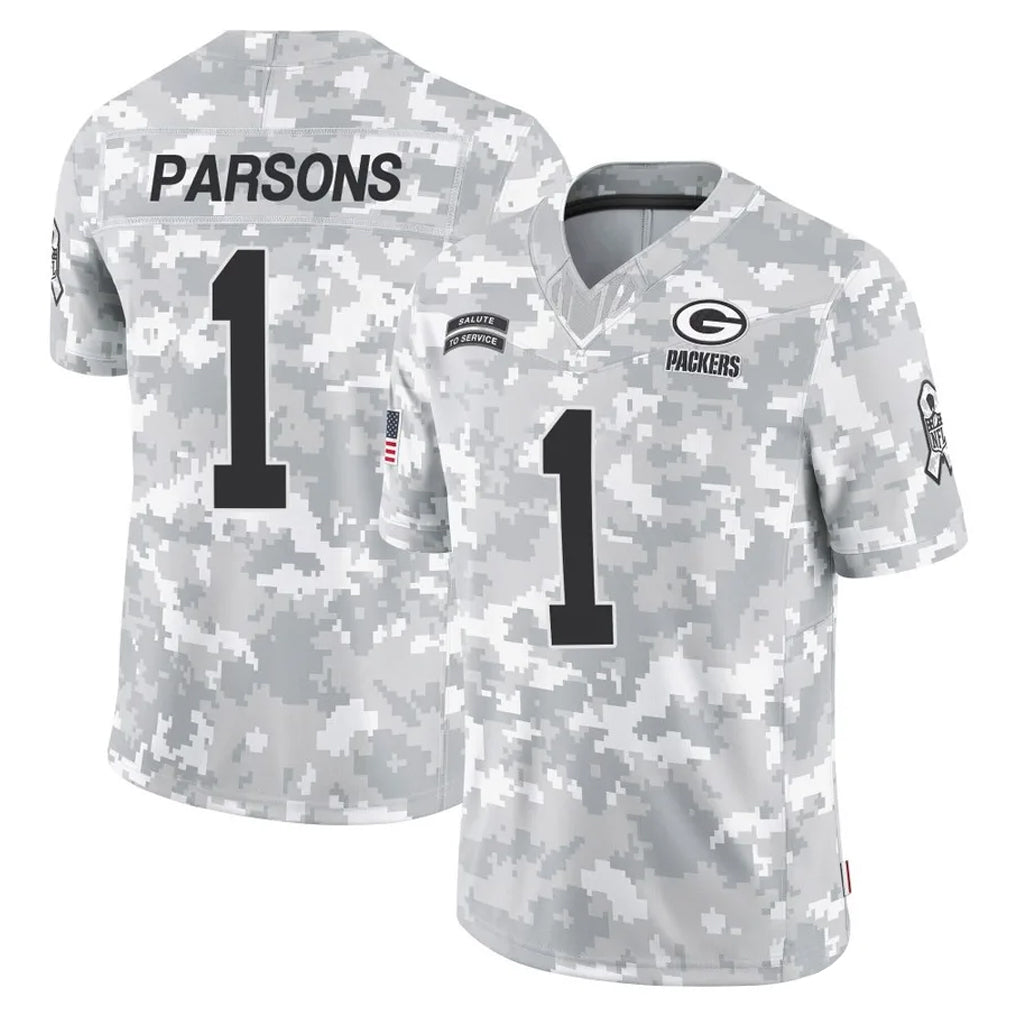GB.Packers #1 Micah Parsons Player Arctic Camo Salute To Service Limited Gdoa Stitched Jerseys