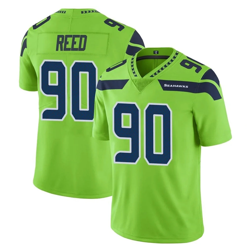S.Seahawks #90 Jarran Reed Player Green Limited Color Rush Home Game Gdoa Stitched Jerseys