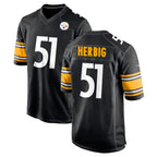P.Steelers #51 Nick Herbig Player Black Home Game Gdoa Stitched Jerseys