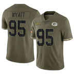 GB.Packers #95 Devonte Wyatt Player Olive Salute To Service Limited Gdoa Stitched Jerseys