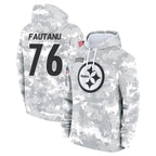 P.Steelers #76 Troy Fautanu Player Arctic Camo Limited Salute to Service Pullover Hoodies Game Gdoa Stitched Jerseys
