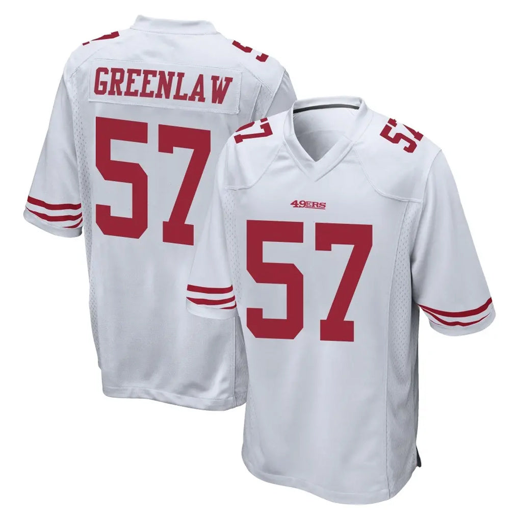 SF.49ers #57 Dre Greenlaw Player White Home Game Gdoa Stitched Jerseys