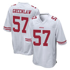 SF.49ers #57 Dre Greenlaw Player White Home Game Gdoa Stitched Jerseys