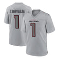 A.Falcons #1 Tua Tagovailoa Player Gray Fashion Home Game Gdoa Stitched Jerseys