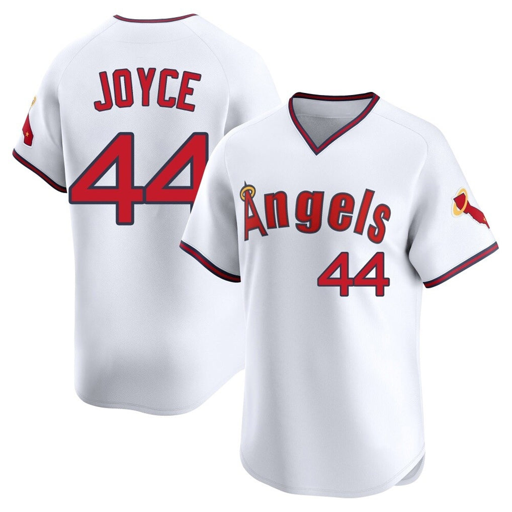 LA.Angels #44 Ben Joyce Player White T-shirt Home Limited Fdoa Stitched Jerseys