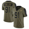 A.Cardinals #91 L.J. Collier Player Olive Salute To Service Gdoa Stitched Jerseys