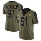 A.Cardinals #91 L.J. Collier Player Olive Salute To Service Gdoa Stitched Jerseys