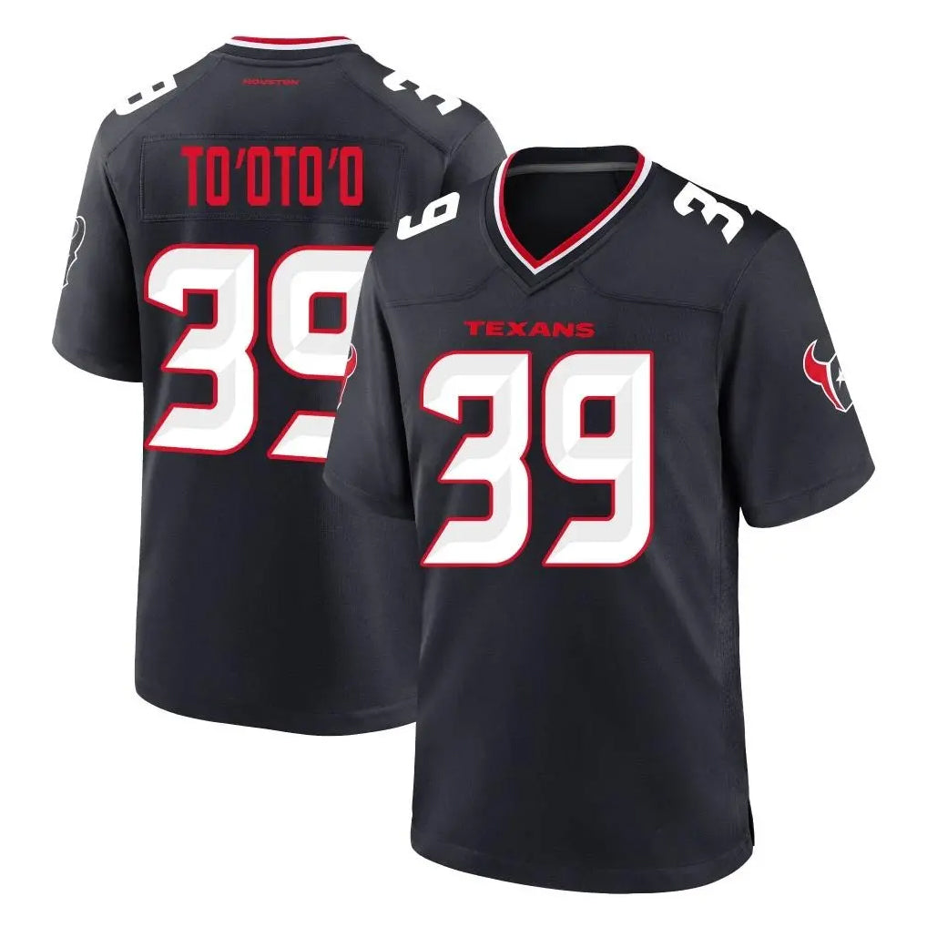 H.Texans #39 Henry To'oTo'o Player Navy Team Home Game Gdoa Stitched Jerseys
