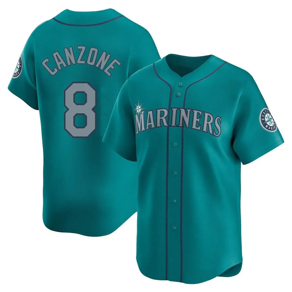 S.Mariners #8 Dominic Canzone Player Teal Home Limited Fdoa Stitched Jerseys
