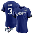 LA.Dodgers #3 Edwin D¨ªaz Player Royal World Series City Connect Elite Home Fdoa Stitched Jerseys