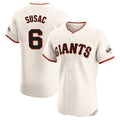 SF.Giants #6 Daniel Susac Player Cream Home Limited Elite Fdoa Stitched Jerseys