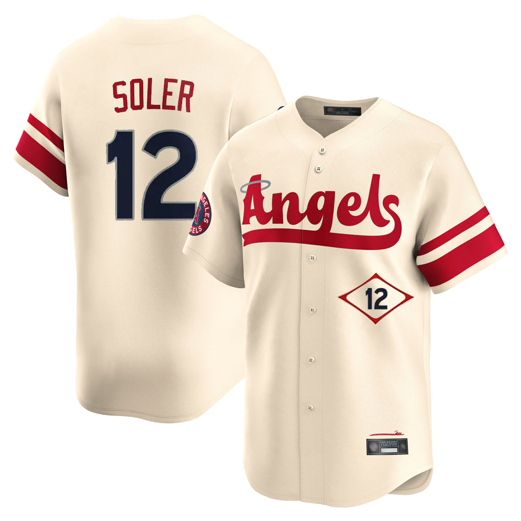 LA.Angels #12 Jorge Soler Player Cream City Connect Limited Home Fdoa Stitched Jerseys
