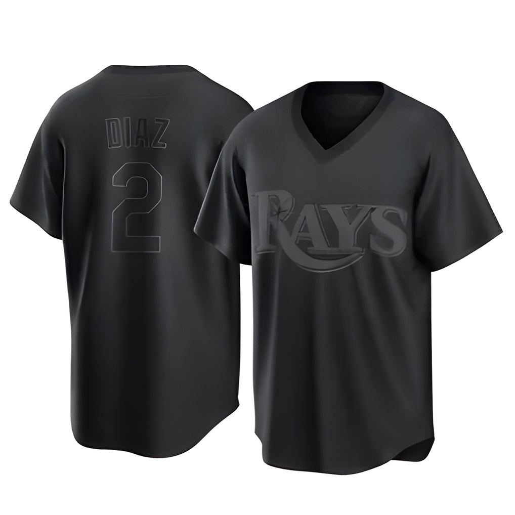 T.Bay Rays #2 Yandy Diaz Player Black Home Game Fdoa Stitched Jerseys