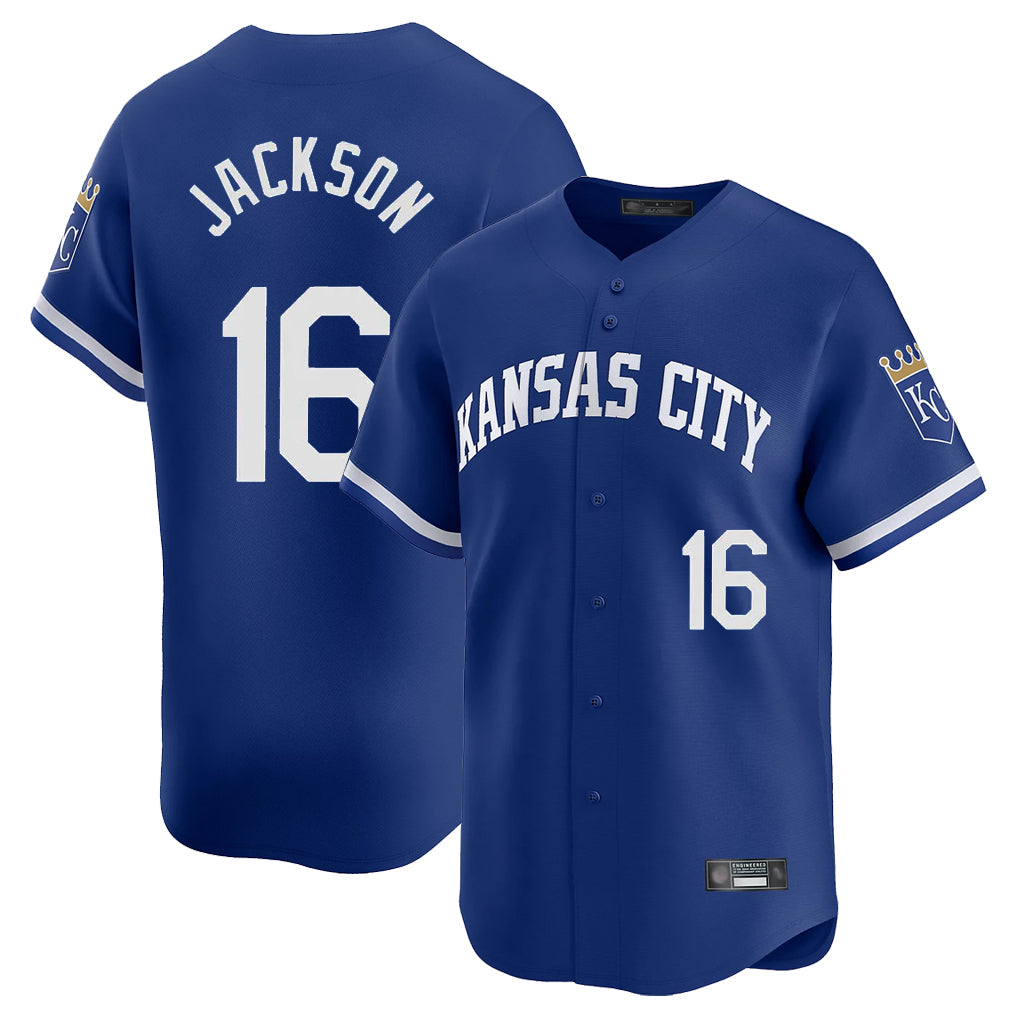 KC.Royals #16 Bo Jackson Player Royal Limited Home Gdoa Stitched Jerseys