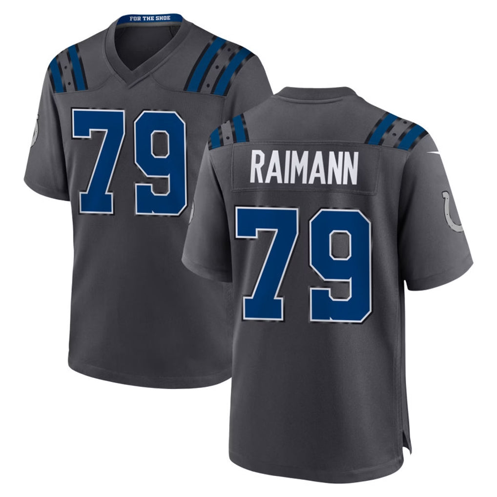 IN.Colts #79 Bernhard Raimann Player Anthracite 2026 Rivalries Collection Home Game Gdoa Stitched Jerseys
