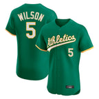 Athletics #5 Jacob Wilson Player Kelly Green Limited Elite Home Game Gdoa Stitched Jerseys