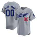 Custom LA.Dodgers Gray Limited Home Game Any Name & Number Gdoa Stitched Jerseys