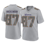 M.Vikings #87 T.J. Hockenson Player Gray Atmosphere Fashion Home Game Gdoa Stitched Jerseys