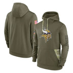 M.Vikings ## Vikings Blank Player Olive Salute to Service Pullover Hoodies Gdoa Stitched Jerseys