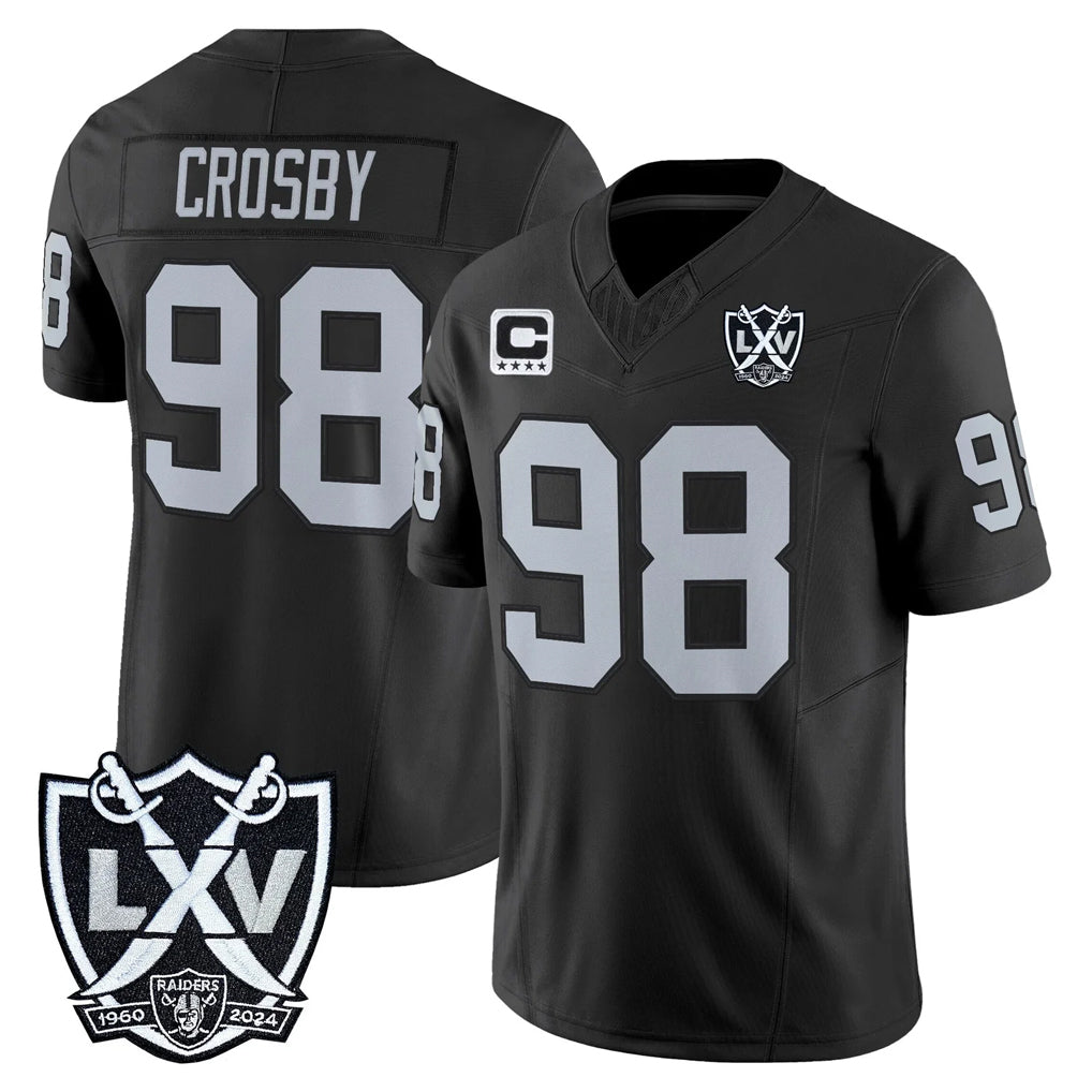 LV.Raiders #98 Maxx Crosby Player Black 2026 Vapor Limited Home Game Gdoa Stitched Jerseys