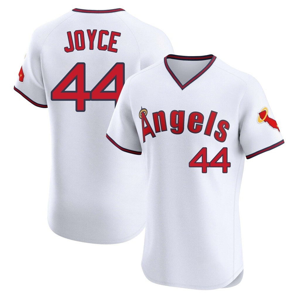 LA.Angels #44 Ben Joyce Player White T-shirt Home Limited Elite Fdoa Stitched Jerseys