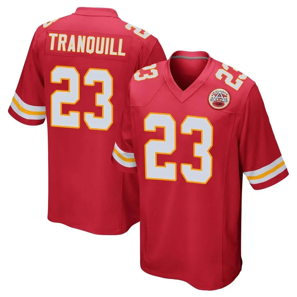 KC.Chiefs #23 Drue Tranquill Player Red Home Game Gdoa Stitched Jerseys