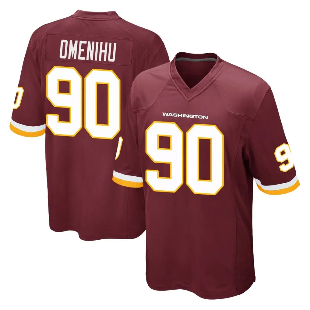 W.Commanders #90 Charles Omenihu Player Burgundy Team Color Home Game Gdoa Stitched Jerseys