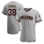 A.Diamondbacks #38 Paul Sewald Player Gray Authentic Road Stitched Jersey