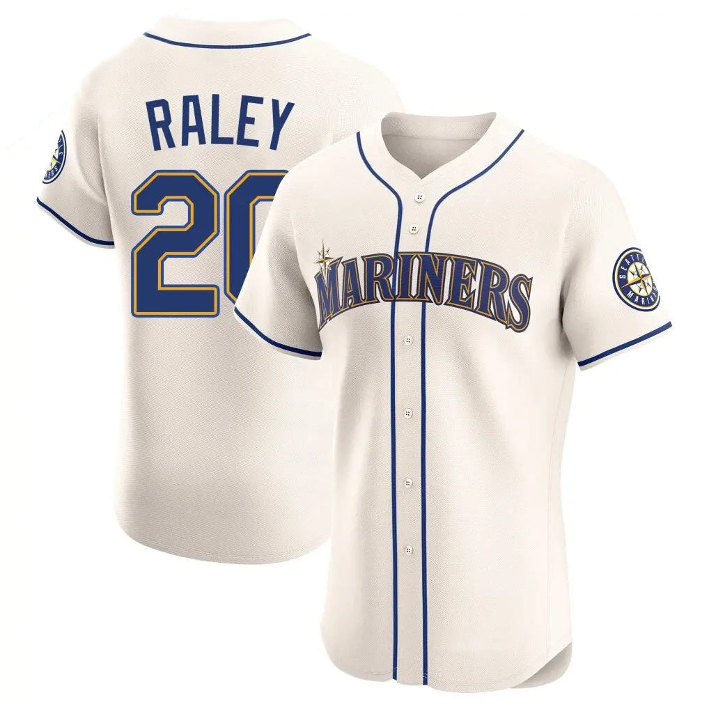 S.Mariners #20 Luke Raley Player Cream Home Limited Elite Fdoa Stitched Jerseys