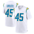 LA.Chargers #45 Tuli Tuipulotu Player White Home Game Gdoa Stitched Jerseys